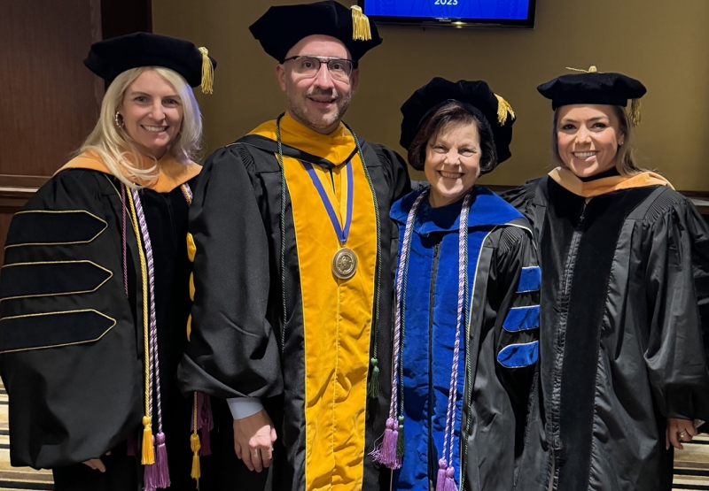 CRNA faculty from left: Dr. Sarah Perez, Dr. Brian Torres, Dr. Bernadette Henrichs, Dr. Julia Downey