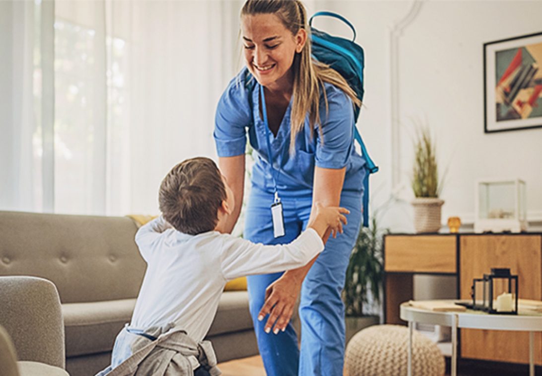 Nurse and her child